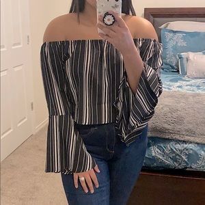 NWOT Striped Sleeveless Crop Top